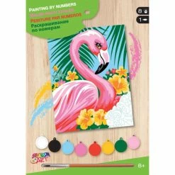 Promo 😍 OZ International Peinture Numéro Peinture Par Numéros - Flamants Rose - 22,5 X 30,2 Cm ⌛