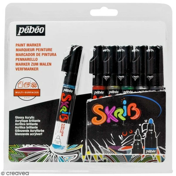 Remise 🔔 Pébéo Feutre Multisupports Coffret Skrib Marqueur Peinture Acrylique - Classique - 6 Marqueurs 🧨 1 Remise 🔔 Pébéo Feutre Multisupports Coffret Skrib Marqueur Peinture Acrylique - Classique - 6 Marqueurs 🧨