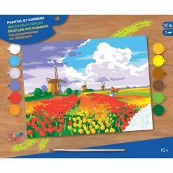 Promo ❤️ OZ International Peinture Numéro Peinture Par Numéros - Moulins à Vent - 35,5 X 27,9 Cm 😍