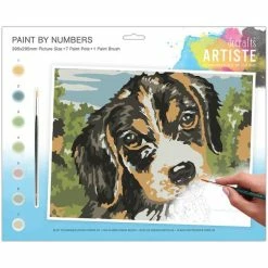 Grosses soldes ⌛ Docrafts Papermania Peinture Numéro Peinture Au Numéro - Chiot - 39,5 X 29,5 Cm ⌛