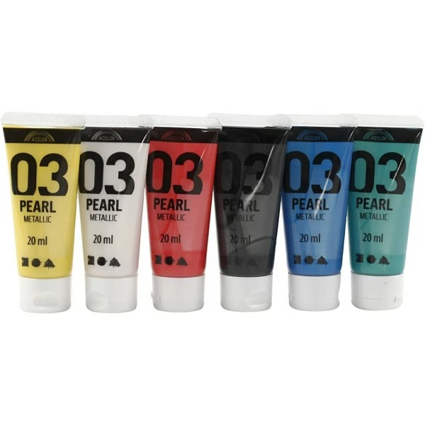 Nouveau 🧨 Creativ Company Peinture Acrylique A-Color Assortiment De Peinture Acrylique Perle Métallique A-Color - 6 X 20 Ml 👏 1 Nouveau 🧨 Creativ Company Peinture Acrylique A-Color Assortiment De Peinture Acrylique Perle Métallique A-Color - 6 X 20 Ml 👏