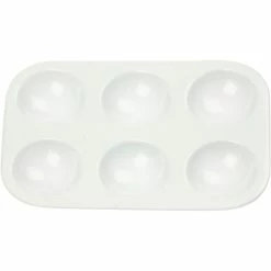 Sortie 😉 Creativ Company Palette Peinture Palette Rectangulaire En Plastique - 8 X 12 Cm - 6 Compartiments 😍