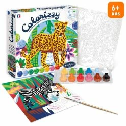 Remise ❤️ Sentosphère Peinture Numéro Kit Créatif Colorizzy - Peinture Par Numéros - Zèbre Et Léopard ✨