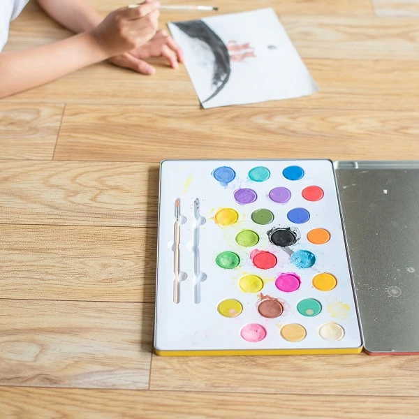 Remise ✨ Vilac Gouache Pastille Grande Palette De Peinture - Arc-en-ciel - 24 Pastilles ❤️ 4 Remise ✨ Vilac Gouache Pastille Grande Palette De Peinture - Arc-en-ciel - 24 Pastilles ❤️ – Image 4