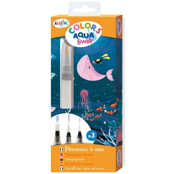 Promo 🎁 Aladine Pinceau Aquarelle Set De Pinceaux à Réserve D'eau Pour Enfant - 3 Pcs ✔️ 1 Promo 🎁 Aladine Pinceau Aquarelle Set De Pinceaux à Réserve D'eau Pour Enfant - 3 Pcs ✔️