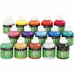 Remise 🌟 Creativ Company Peinture Acrylique A-Color Assortiment De Peinture Acrylique Perle Métallique A-Color - 15 X 500 Ml 😀