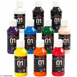Sortie ✔️ Creativ Company Peinture Acrylique A-Color Assortiment De Peinture Acrylique Brillante A-Color - 100 Ml - 10 Pcs 🥰