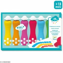 Vente flash 👍 Djeco Feutre Dessin Marqueurs Mousse - Couleurs Assorties - 6 Pcs ⌛