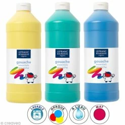 Remise 🌟 Lefranc Bourgeois Gouache Liquide Enfant Gouache Liquide Tempera 1 L 🥰