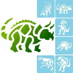 Meilleure vente 🎉 Avenue Mandarine Pochoir Enfant Dinosaures - Set De 6 ❤️