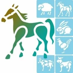 De gros 😀 Avenue Mandarine Pochoir Enfant Animaux De La Ferme - Set De 6 🎉