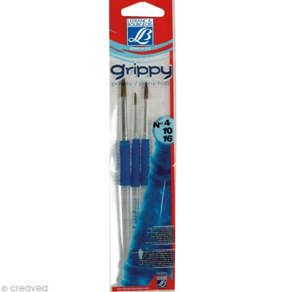 Promo 🎁 Lefranc Bourgeois Pinceau Enfant Et Accessoires Pinceau Education Grippy Poil De Poney - Lot De 3 - N° 4,10 Et 16 🎁 1 Promo 🎁 Lefranc Bourgeois Pinceau Enfant Et Accessoires Pinceau Education Grippy Poil De Poney - Lot De 3 - N° 4,10 Et 16 🎁