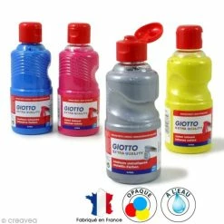 Vente flash 🛒 Gouache Liquide Enfant Peinture Gouache Pailletée GIOTTO - 250 Ml 🎉