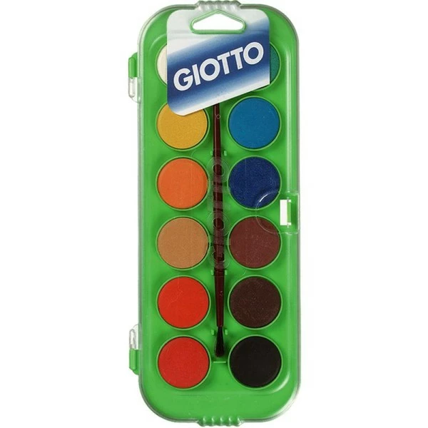 Bon marché ✨ Gouache Pastille GIOTTO - 12 Couleurs + 1 Pinceau ⌛ 1 Bon marché ✨ Gouache Pastille GIOTTO - 12 Couleurs + 1 Pinceau ⌛