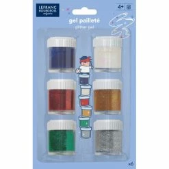 Tout neuf 💯 LEFRANC & BOURGEOIS Gouache Liquide 6 Pots De Gel Pailleté - Peinture Enfant - Assortiment - Lefranc Bourgeois 😀