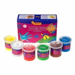 Coupon 🧨 Gouache Liquide Coffret De Gouache Au Doigt - 6 Pots De 125 Ml - Jovi ⭐