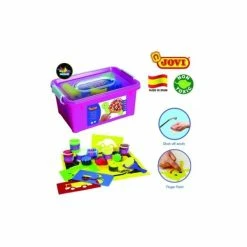 Remise 🔥 Gouache Liquide Coffret De Gouache Au Doigt - 6 Pots De 125 Ml + Accessoires - Jovi 🛒