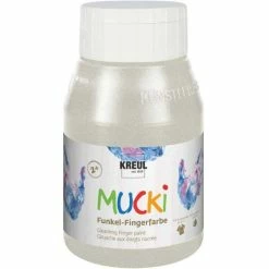 Bon marché 🛒 KREUL Peinture Au Doigt Gouache Aux Doigts Nacrée "Mucki" - 500 Ml - Argent Dragon ⌛
