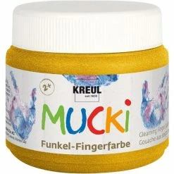 Remise 😉 KREUL Peinture Au Doigt Gouache Aux Doigts Nacrée "Mucki" - 150 Ml - Lingot D'or ✔️