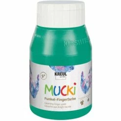 Budget 👏 KREUL Peinture Au Doigt Gouache Aux Doigts Nacrée "Mucki" - 500 Ml - Vert émeraude ⭐