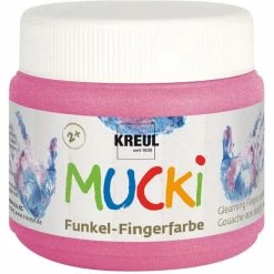 Budget ⭐ KREUL Peinture Au Doigt Gouache Aux Doigts Nacrée "Mucki" - 150 Ml - Poudre De Fée Rose 🎉