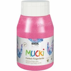 Tout neuf 🧨 KREUL Peinture Au Doigt Gouache Aux Doigts Nacrée "Mucki" - 500 Ml - Poudre De Fée Rose 🔔