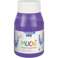 Promo 😉 KREUL Peinture Au Doigt Gouache Aux Doigts Nacrée "Mucki" - 500 Ml - Lilas Magique 💯