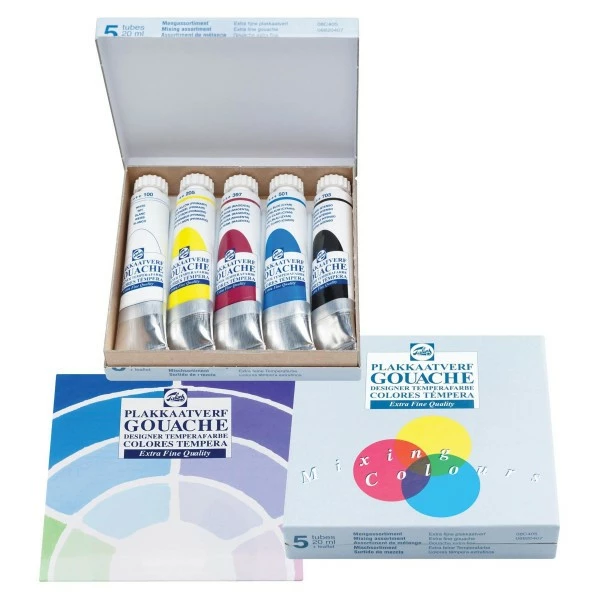 De gros ⭐ Royal Talens Gouache Liquide Boîte De 5 Tubes De Gouache Extra-fine 20ml Couleurs Primaires Talens 🔔 1 De gros ⭐ Royal Talens Gouache Liquide Boîte De 5 Tubes De Gouache Extra-fine 20ml Couleurs Primaires Talens 🔔