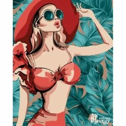 Meilleure vente 💯 Peinture Numéro Kit Peinture Par Numéros Wizardi SALE Plage Saison 40x50 Cm R010 😀