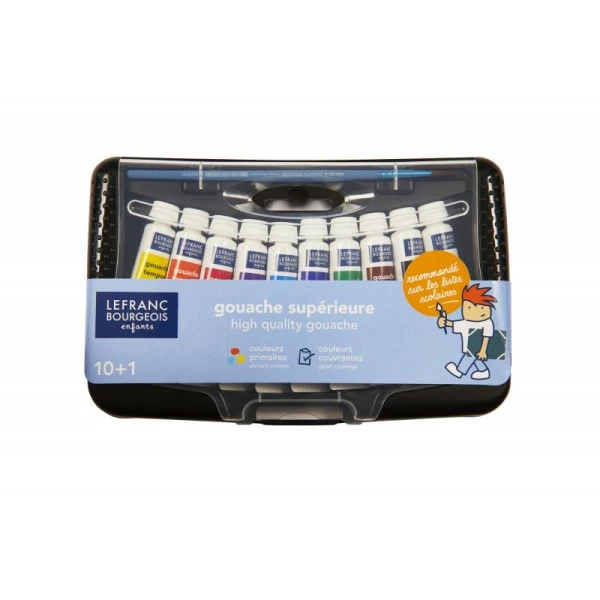Remise 🌟 LEFRANC & BOURGEOIS Gouache Liquide Boîte De 10 Tubes De Peinture Gouache - Collège Box - 1 Pinceau - Lefranc Bourgeois ⭐ 1 Remise 🌟 LEFRANC & BOURGEOIS Gouache Liquide Boîte De 10 Tubes De Peinture Gouache - Collège Box - 1 Pinceau - Lefranc Bourgeois ⭐