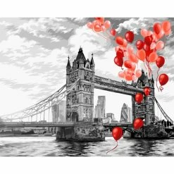 Sortie ✔️ Peinture Numéro Kit Peinture Par Numéros Wizardi Tower Bridge 40x50 Cm C037 🌟