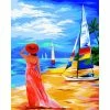 Meilleure vente ❤️ Peinture Numéro Kit Peinture Par Numéros Wizardi Régate Voile 40x50 Cm J033 ⭐