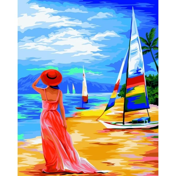 Meilleure vente ❤️ Peinture Numéro Kit Peinture Par Numéros Wizardi Régate Voile 40x50 Cm J033 ⭐ 1 Meilleure vente ❤️ Peinture Numéro Kit Peinture Par Numéros Wizardi Régate Voile 40x50 Cm J033 ⭐