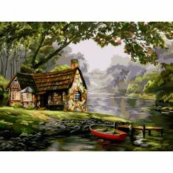 Grosses soldes 🛒 Peinture Numéro Kit Peinture Par Numéros Wizardi Eaux Calmes 40x50 Cm A130T ❤️