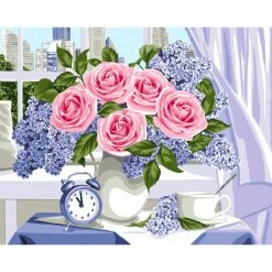 Promo 😉 Peinture Numéro Kit Peinture Par Numéros Wizardi Lovely Awakening 40x50 Cm B082 👏