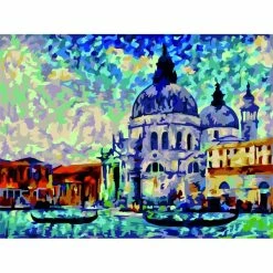Nouveau 👍 Peinture Numéro Kit Peinture Par Numéros Wizardi Venise Colorée 40x50 Cm C040 ⌛