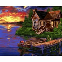 Acheter 🎉 Peinture Numéro Kit Peinture Par Numéros Wizardi Evening Harbour 40x50 Cm A090 😉