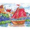 De gros ❤️ Peinture Numéro Kit Peinture Numérique Wizardi To New Shores 40x50 Cm A098 💯