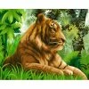 Meilleure vente ⭐ Peinture Numéro Kit Peinture Par Numéros Wizardi Tigre Dans La Jungle 40x50 Cm H110 ✔️