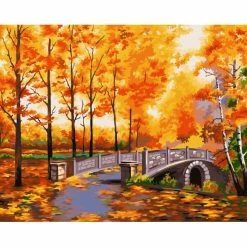 Acheter 🔔 Peinture Numéro Kit Peinture Par Numéros Wizardi Automne Parc 40x50 Cm S014 😉