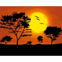 Vente flash 👏 Peinture Numéro Kit Peinture Par Numéros Wizardi Sunset 40x50 Cm A021 ⌛