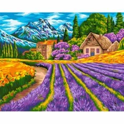 Promo 🛒 Peinture Numéro Kit Peinture Par Numéros Wizardi Alpine Village 40x50 Cm A101 🔥