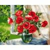 Coupon 🤩 Peinture Numéro Kit Peinture Par Numéros Wizardi Coquelicots Sur Le Rebord De La Fenêtre 40x50 Cm B025 ⭐