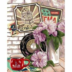 Sortie ⭐ Peinture Numéro Kit Peinture Par Numéros Wizardi Rétro 40x50 Cm B083 🛒