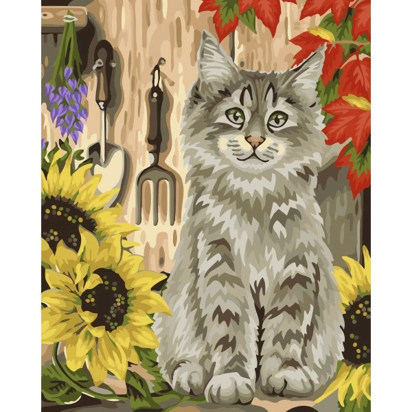 Bon marché 💯 Peinture Numéro Kit Peinture Par Numéros Wizardi Chaton Et Tournesols 40x50 Cm H058 🧨 1 Bon marché 💯 Peinture Numéro Kit Peinture Par Numéros Wizardi Chaton Et Tournesols 40x50 Cm H058 🧨