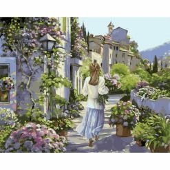 Bon marché 🤩 Peinture Numéro Kit Peinture Par Numéros Wizardi Fille Aux Fleurs 40x50 Cm J014 ✨