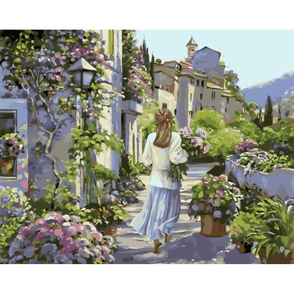 Bon marché 🤩 Peinture Numéro Kit Peinture Par Numéros Wizardi Fille Aux Fleurs 40x50 Cm J014 ✨ 1 Bon marché 🤩 Peinture Numéro Kit Peinture Par Numéros Wizardi Fille Aux Fleurs 40x50 Cm J014 ✨