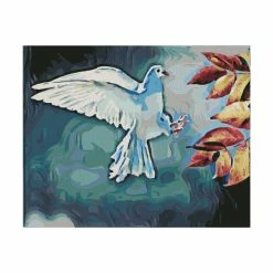 Meilleure vente 😀 Wizardi Peinture Numéro Kit De Peinture Par Numéros - Colombe Blanche - 40x50 Cm 🧨