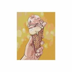 Promo 👍 Wizardi Peinture Numéro Kit De Peinture Par Numéros - Glace - 40x50 Cm 🛒