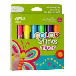 Offres 🔔 Kit De Gouache Gouache Solide En Stick Fluo - APLI Kids - 6 X 6 G 😉